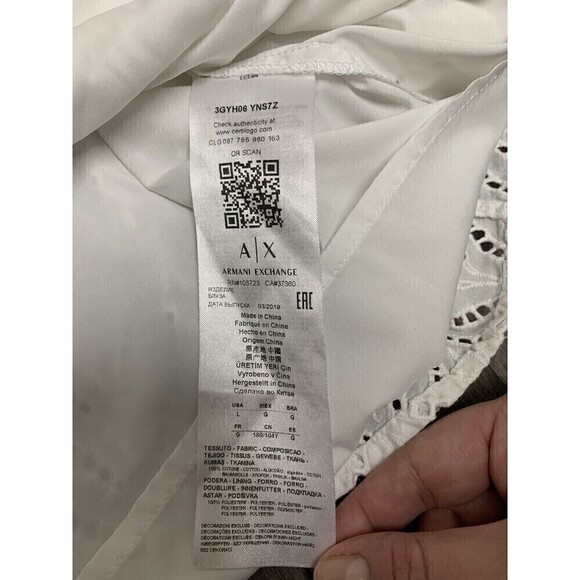 Armani Exchange Womens Off Shoulder Top Size‎ Large - Picture 6 of 7